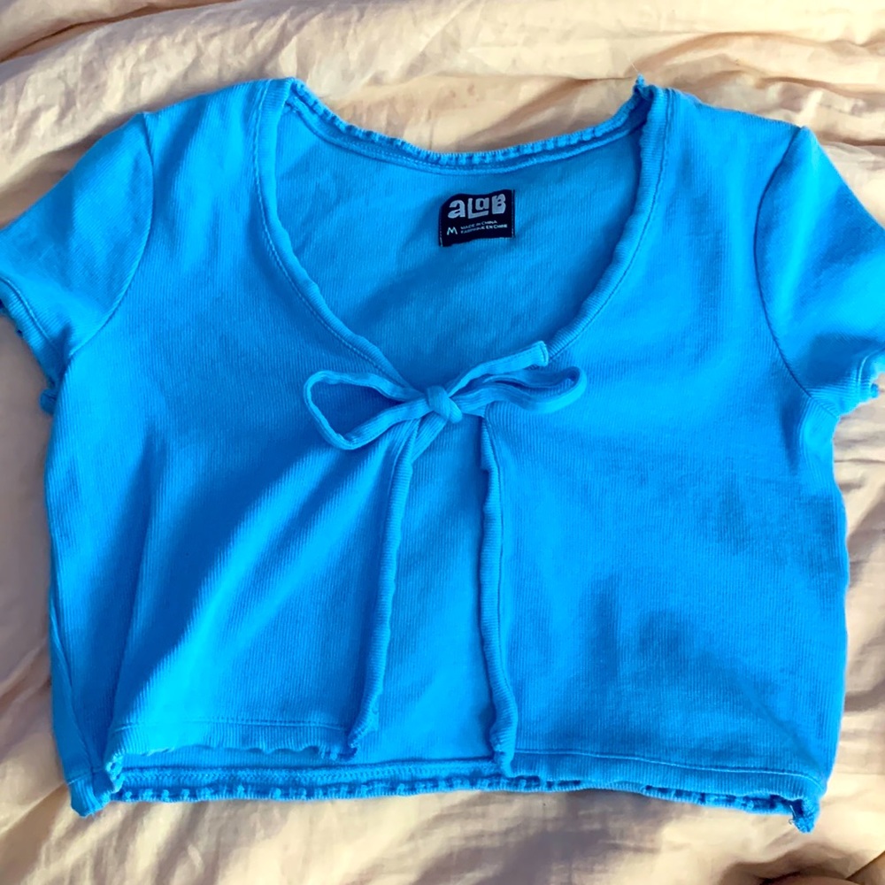 Blue tie top